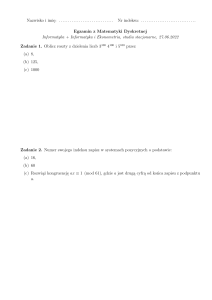 Egzamin z Matematyki Dyskretnej - zadania i pytania