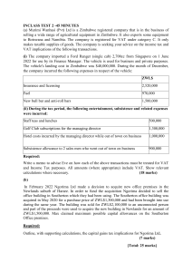 In-Class Test 2: VAT and Income Tax