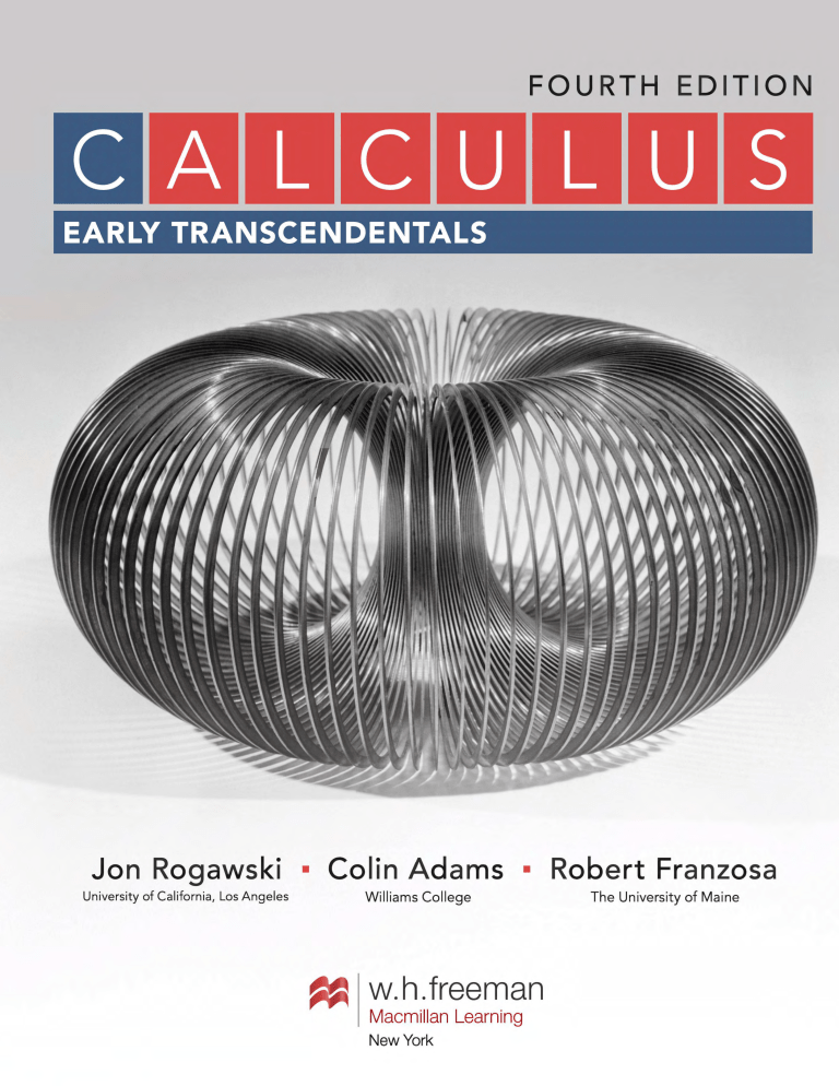 Calculus: Early Transcendentals 4th Edition Textbook