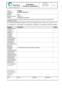 Customer Satisfaction Evaluation Form - Axess