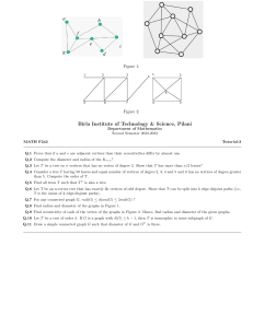 MATH F243 Tutorial 3: Graph Theory Problems