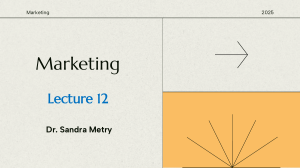 Marketing Lecture 12: Pricing & Advertising Strategies
