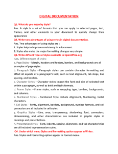 Digital Documentation Workbook: Styles in OpenOffice