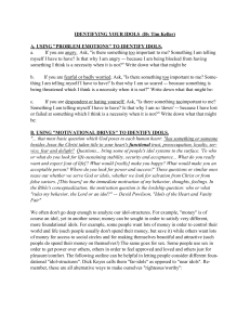 Identifying Your Idols: Self-Assessment Guide by Tim Keller