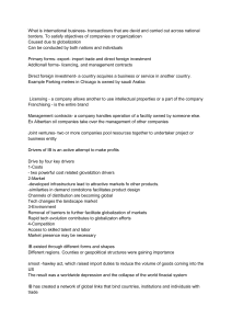 Introduction to International Business Lecture Notes