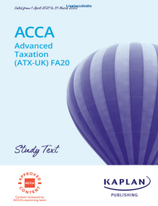 ACCA Advanced Taxation (ATX-UK) FA20 Study Text by Kaplan