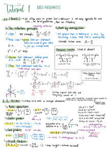 Podstawy matematyki Tutorial 1: Dowody i wektory