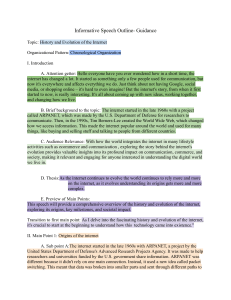 Informative Speech Outline: History of the Internet