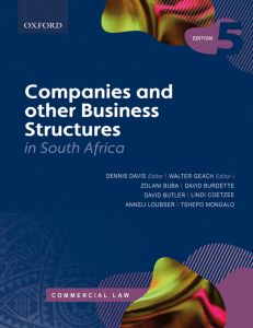 Companies and Business Structures in South Africa 5th Ed.