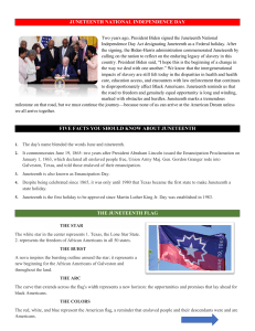 Juneteenth National Independence Day Facts