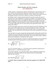 Mach Number & True Airspeed Calculation Lab