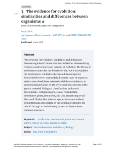 Evidence for Evolution: Similarities Between Organisms | Oxford Academic