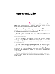 Processos de Fabrica&ccedil;&atilde;o: M&eacute;todos e T&eacute;cnicas de Usinagem