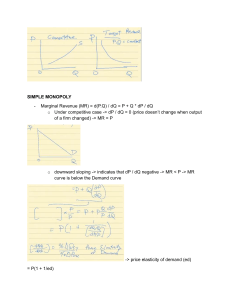 Simple Monopoly & OPEC Cartel Models