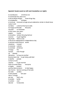 Vocabulario en Espa&ntilde;ol: Fiestas, Celebraciones y Tradiciones