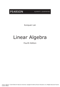 Linear Algebra Fourth Edition by Kunquan Lan