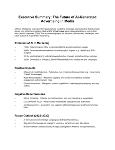 AI-Generated Advertising in Media: Executive Summary