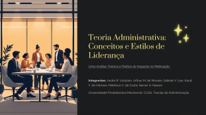 Teoria Administrativa: Conceitos e Estilos de Lideran&ccedil;a