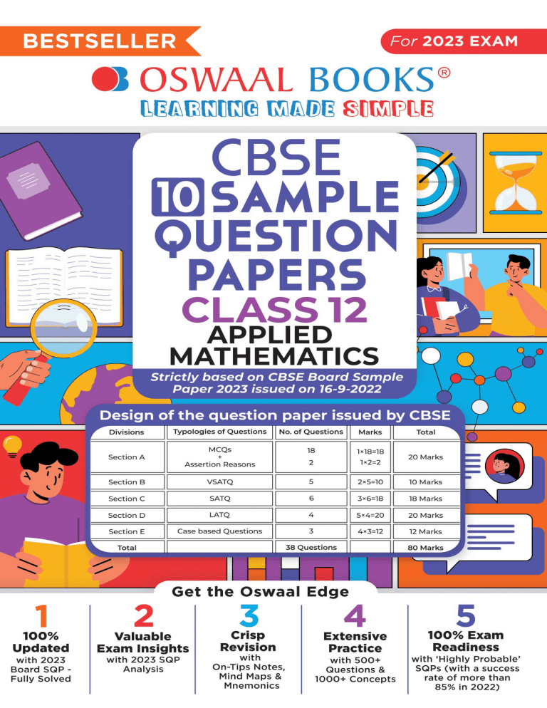 CBSE Class 12 Applied Mathematics Sample Paper 2022-23