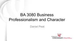 BA 3080 Business Professionalism and Character: Political Diversity in the Workplace