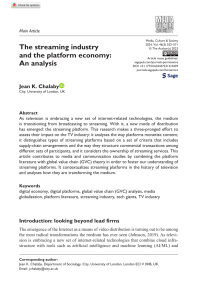 Streaming Industry and Platform Economy: An Analysis