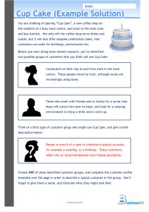 Cup Cake Customer Profile Example - Business Education