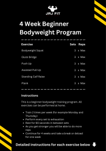 4 Week Beginner Bodyweight Program