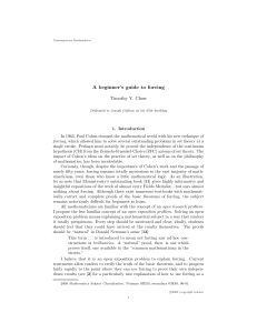 A Beginner's Guide to Forcing in Set Theory
