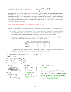 Linear Algebra Activity Packet
