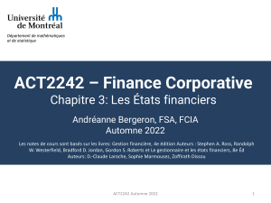 Finance corporative : &Eacute;tats financiers et analyse
