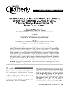 Self-Organizing E-Commerce Ecosystems in Rural China: Digital Empowerment