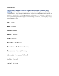Spanish Vocabulary & LOTR Review
