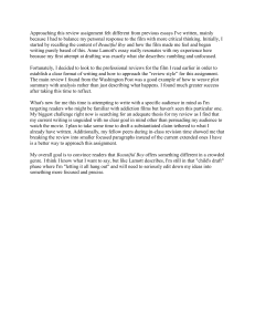 Student Reflection on Writing a Film Review