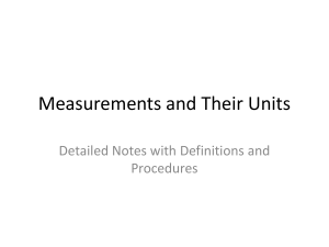 Measurements and Their Units: Detailed Notes