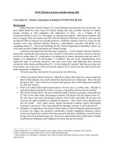 Climate Negotiations Simulation Case Study Assignment