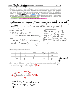 CSCI 128 Worksheet 4: Conditionals