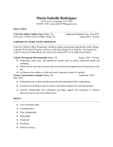 Maria Isabella Rodriguez Resume - Education & Work Experience