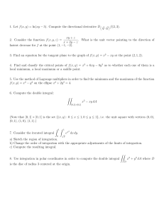 Multivariable Calculus Problem Set