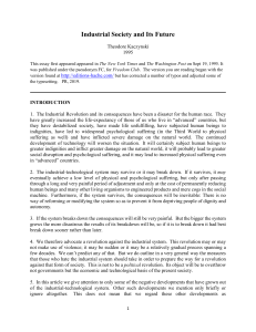 Industrial Society and Its Future: Kaczynski's 1995 Essay