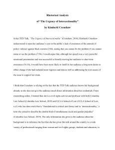 Rhetorical Analysis of Crenshaw's Intersectionality TED Talk