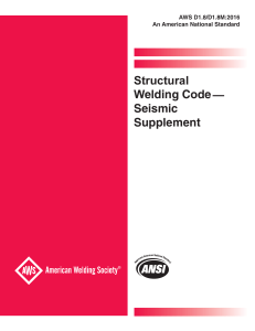 AWS D1.8/D1.8M:2016 Structural Welding Code&mdash;Seismic Supplement