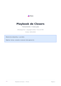 Playbook de Closers: Treinamento de Vendas WhatsApp