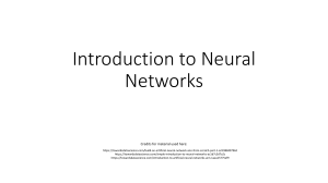 Introduction to Neural Networks