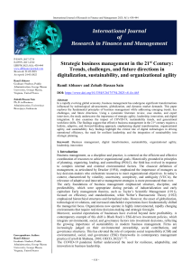Strategic Business Management in the 21st Century: Trends & Challenges