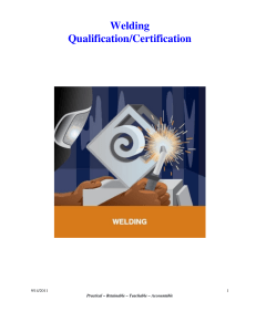 Welding Qualification Certification Manual