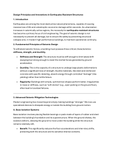 Earthquake-Resistant Structures: Design Principles & Innovations