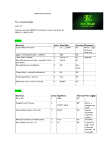 Planilha de Exerc&iacute;cios Personalizados para Muscula&ccedil;&atilde;o