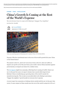 China's Economic Growth Impact on Global Trade Analysis