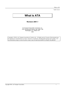 What is ATA: Air Transport Association Guide 2001.1