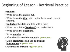 Retrieval Practice Lesson: Algebra Substitution & Expansion